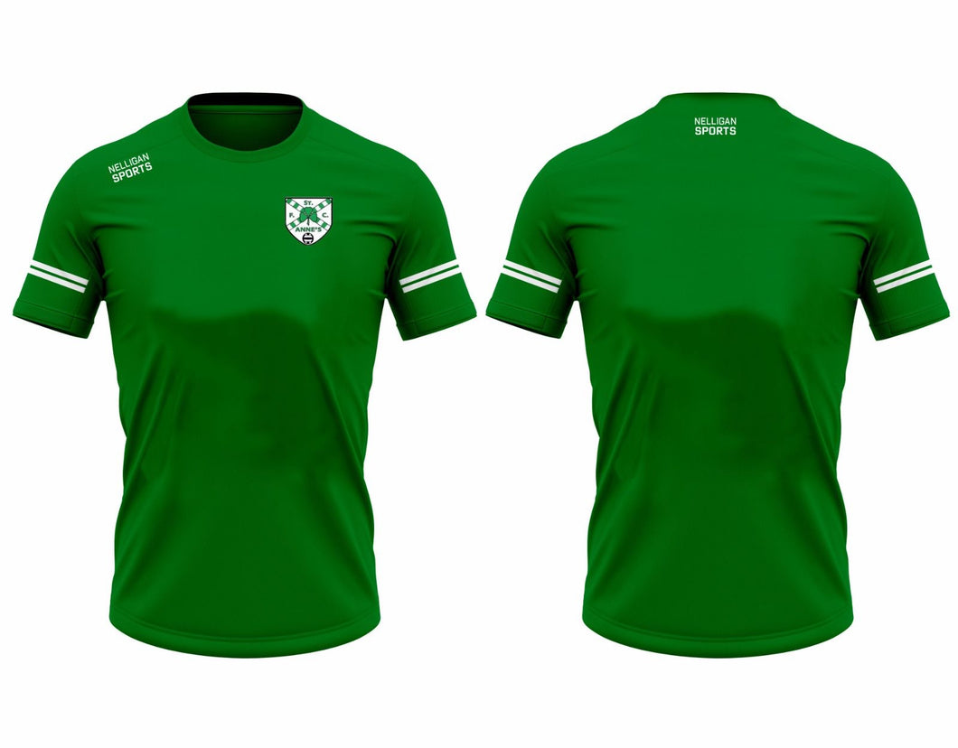T-Shirt (Green/White Sleeve stripes) - St Anne's FC