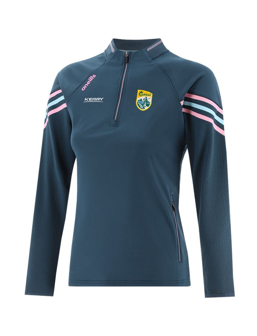 Kerry GAA Weston Brushed Half Zip Top (Marine/Pink/Green)