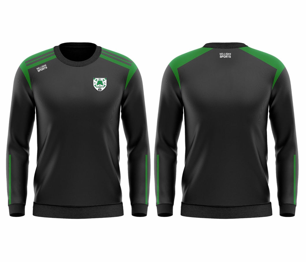 Crew Neck (Black/Green Shoulders) - St Anne's FC