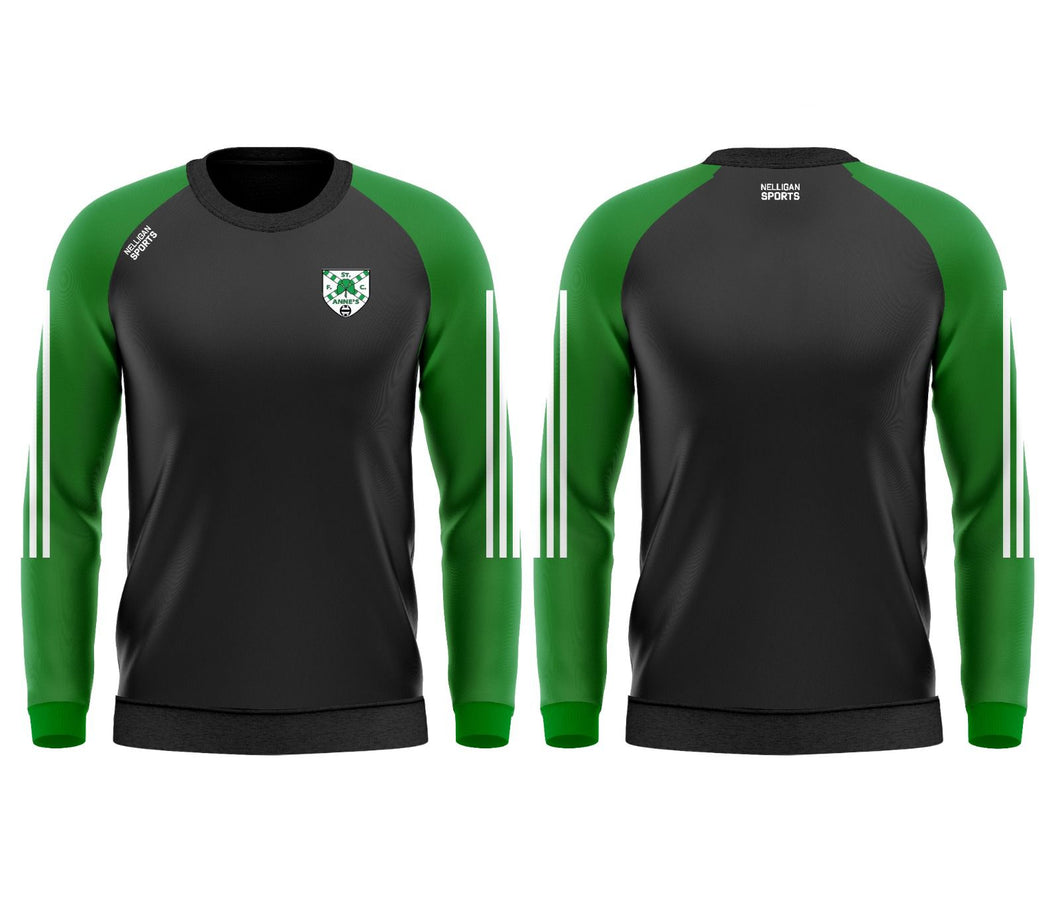 Crew Neck (Black/Green Sleeves) - St Anne's FC