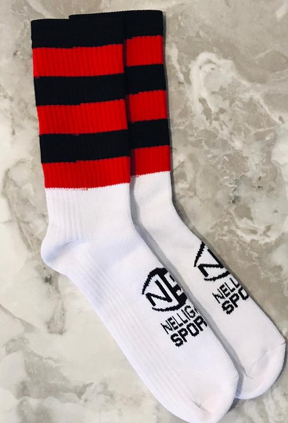 Black & Red Midi Socks