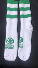 Load image into Gallery viewer, Green &amp; White Midi Socks
