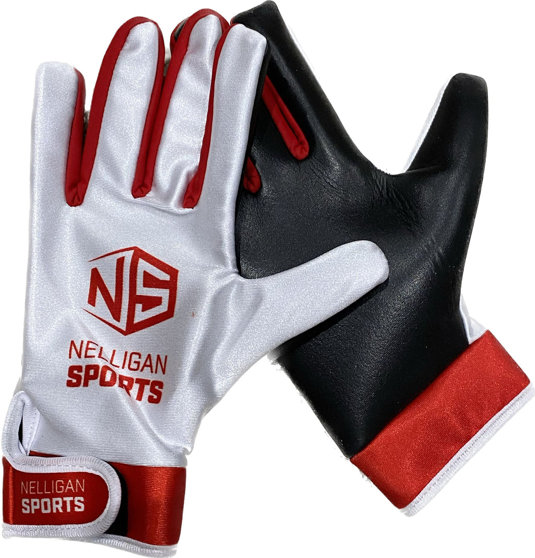 GAA Football Gloves - White/Red