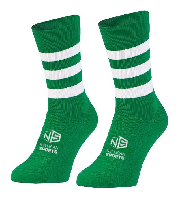Green & White Midi Socks