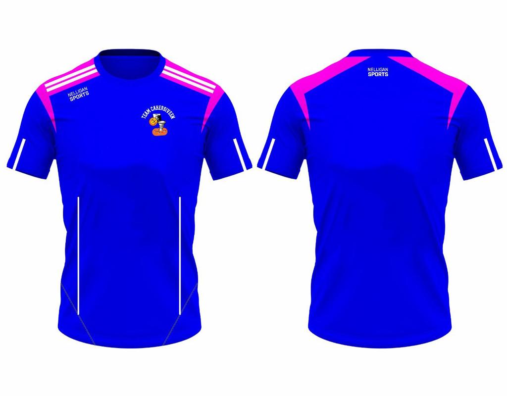 T-Shirt (Blue/Pink)- Cahersiveen Basketball Club