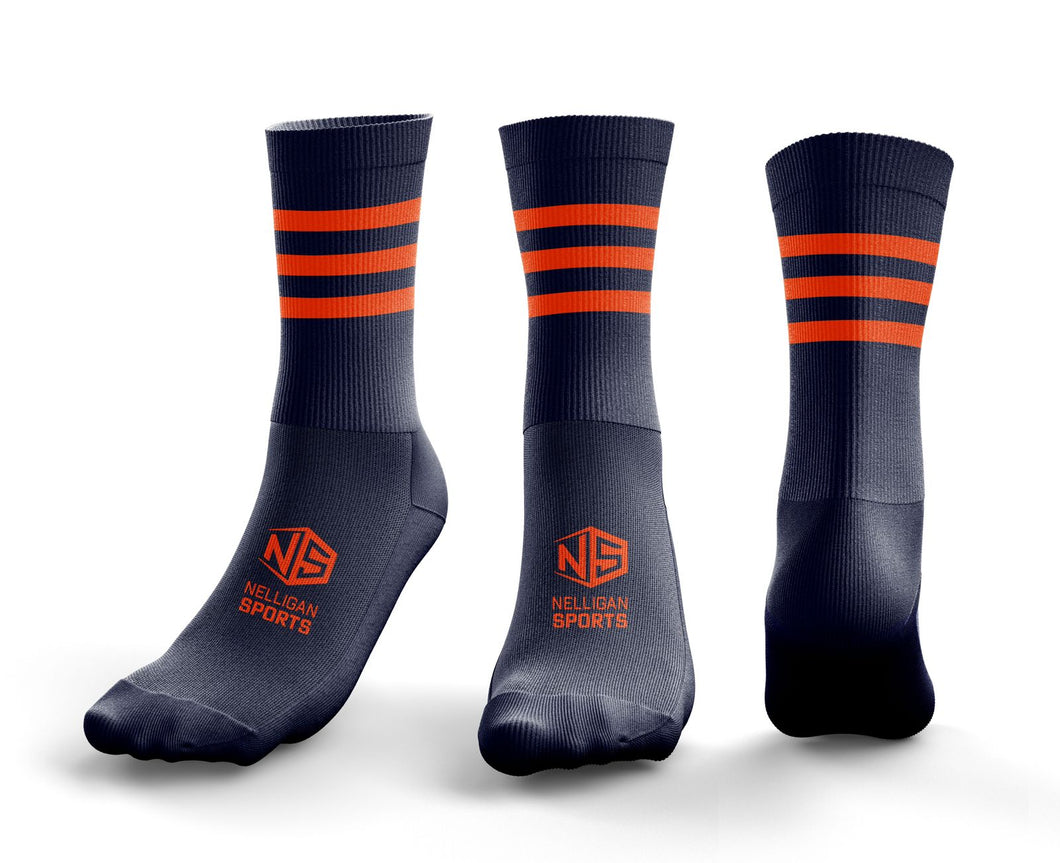 Midi Socks - Navy/Orange