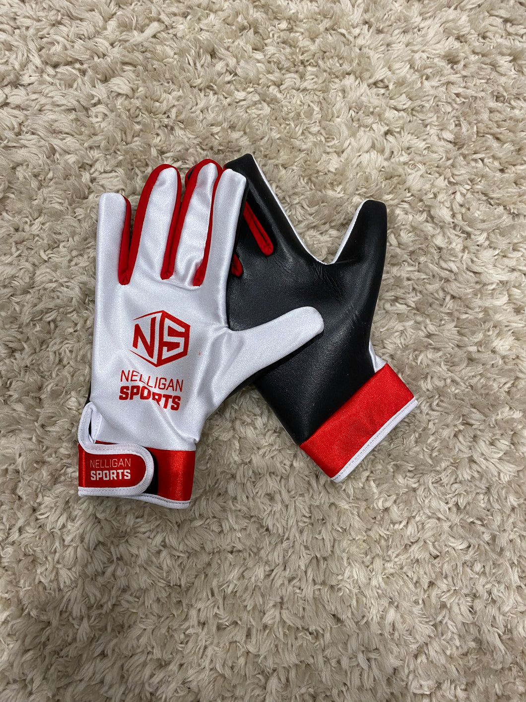 GAA Football Gloves - White/Red